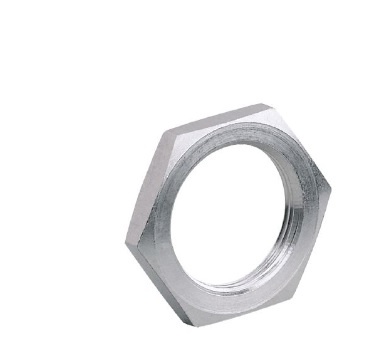 Porca metálica sextavada prateada