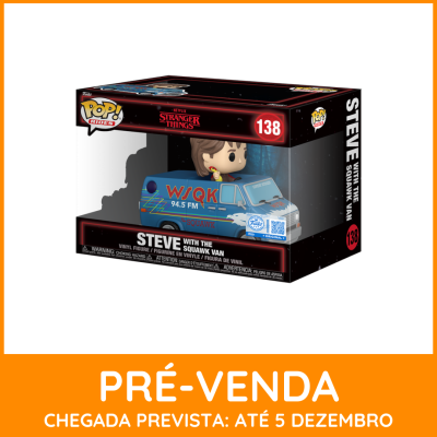 * EM PRÉ-VENDA ONLINE * Funko POP! Rides Television Stranger Things Steve Harrington with The Squawk Van #138 SE