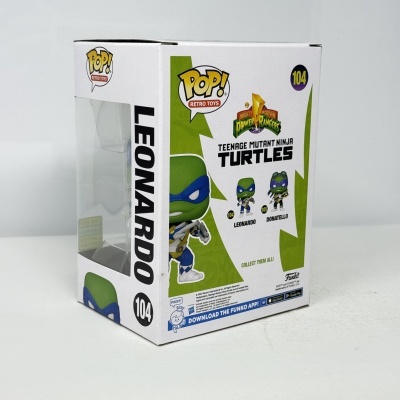 * 2ª MÃO * Funko POP! Retro Toys Power Rangers X Teenage Mutant Ninja Turtles Leonardo #104 2022 Summer Convention Limited Edition