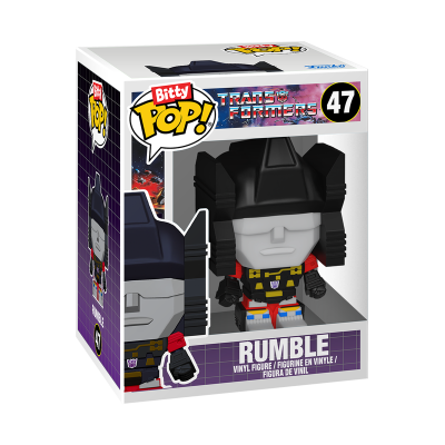 Caixa transparente com figura de vinil Bitty Pop! Rumble Transformers