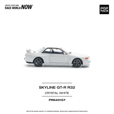 Diecast 1:64 Nissan Skyline GT-R R32 Crystal White - Pop Race