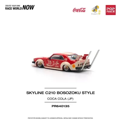 Diecast 1:64 Nissan Skyline C210 Kaido Racer (Bosozoku Style) Coca-cola JP Red / White - Pop Race