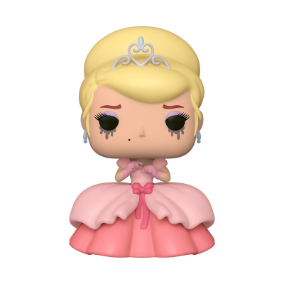 Figura Funko Pop de personagem feminina com vestido cor-de-rosa e tiara prateada