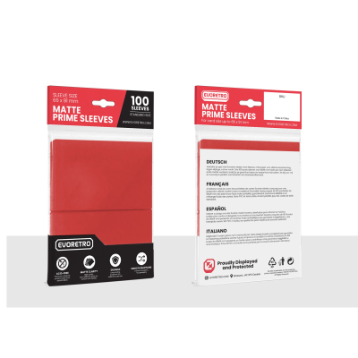 Pack 100 Matte Sleeves/Protetores para Cartas (Red) Evoretro