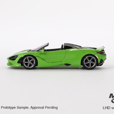 Miniatura de carro desportivo convertible verde sobre fundo branco