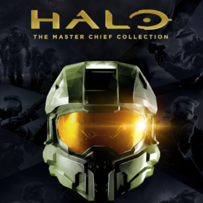 Capa do jogo Halo The Master Chief Collection com capacete verde e visor dourado.