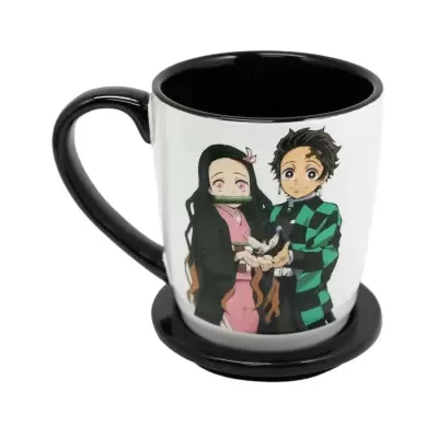 Mug With Coaster Lid Demon Slayer 414ml Just Funky