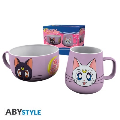 Breakfast Set Mug + Bowl Sailor Moon Luna & Artemis
