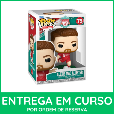 Figura vinil Funko Pop! Alexis Mac Allister Liverpool em caixa