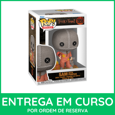 Figura Funko Pop Sam com abóbora na caixa