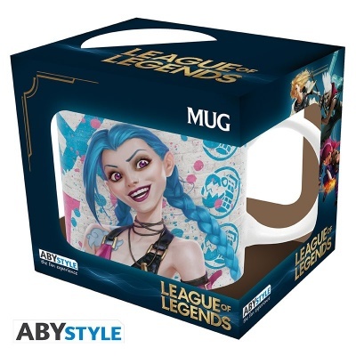 Caixa com caneca League of Legends personagem Jinx
