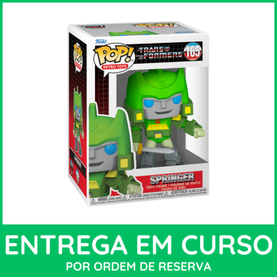 Figurina Funko Pop! do Springer dos Transformers em embalagem
