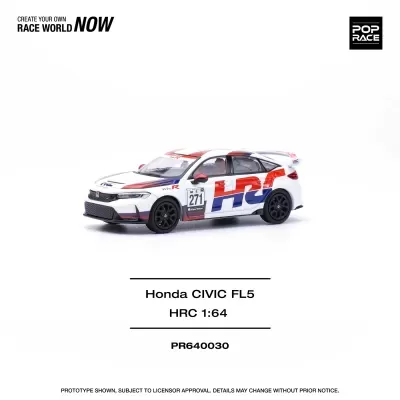 Diecast 1:64 Honda Civic Type R (FL5) #271 White / Red / Blue - Pop Race