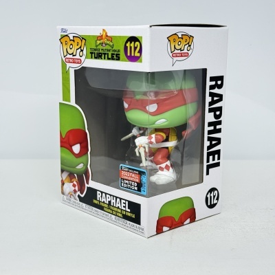 * 2ª MÃO * Funko POP! Retro Toys Power Rangers X Teenage Mutant Ninja Turtles Raphael #112 2022 Fall Convention Limited Edition
