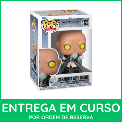 Figura Funko POP Xehanort com lâmina em caixa