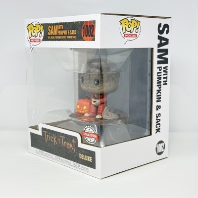 * 2ª MÃO * Funko POP! Deluxe Movies Trick R Treat Sam With Pumpkin & Sack #1002 Special Edition