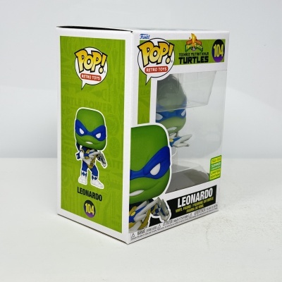 * 2ª MÃO * Funko POP! Retro Toys Power Rangers X Teenage Mutant Ninja Turtles Leonardo #104 2022 Summer Convention Limited Edition