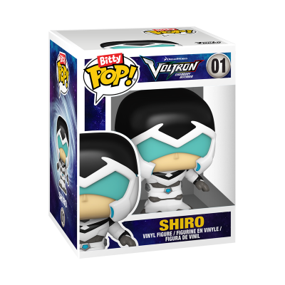Boneco de vinil Shiro da coleção Bitty Pop! Voltron Legendary Defender na embalagem