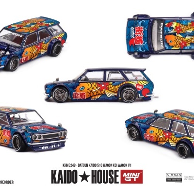 Diecast 1:64 Datsun 510 Wagon Koi V1 1969 - Mini GT