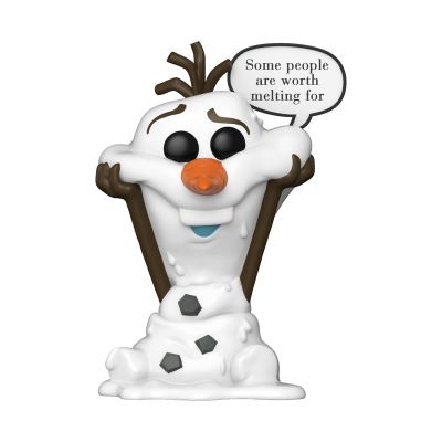 Figura de boneco de neve derretido com bolha de fala