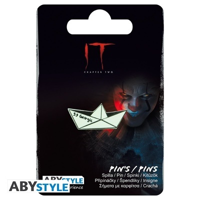 Pin de barquinho de papel SS Georgie e embalagem IT Chapter Two com palhaço assustador