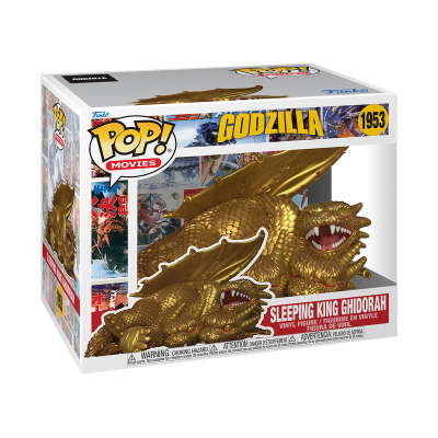 Funko Pop vinil dourado Sleeping King Ghidorah do Godzilla dentro de caixa