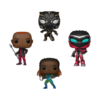 Funko POP! Marvel Studios Black Panther Wakanda Forever Nakia / Black Panther / Ironheart MK 2 / Okoye 4 Pack Special Edition