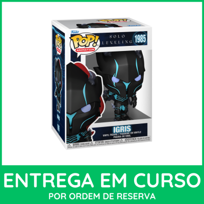 Funko Pop Igris Solo Leveling 1985 em caixa de embalagem