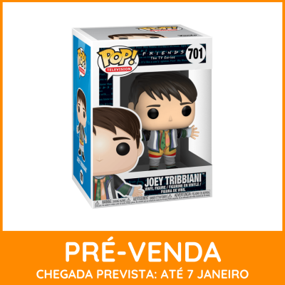 Figura Funko Pop Joey Tribbiani da série Friends na caixa