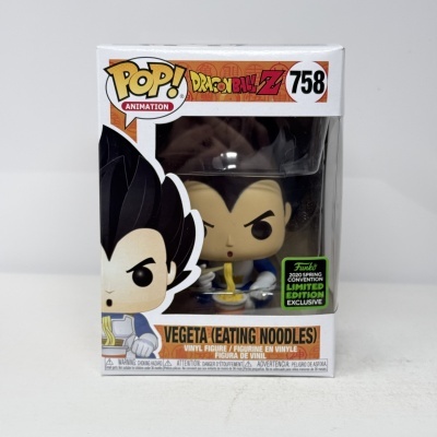 * 2ª MÃO * Funko POP! Animation Dragon Ball Z Vegeta (Eating Noodles) #758 Spring Convention 2020