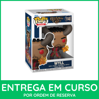 Figura Funko Pop! Wyll de Baldurs Gate em caixa com janela transparente