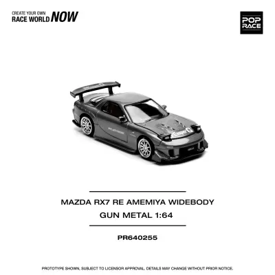 Diecast 1:64 Mazda RX7 RE-AMEMIYA Gun Metal - Pop Race