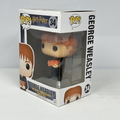 Figura Pop! George Weasley Harry Potter nº 34 com caixa branca e janela transparente