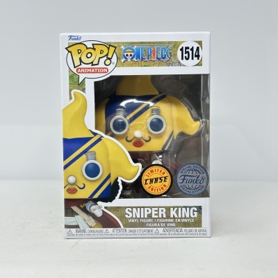 Figura Funko Pop Sniper King de One Piece em caixa de embalagem
