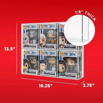 Expositor de 6 slots em Acrílico para Funko POP