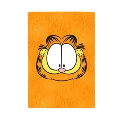 Cobertor felpudo laranja com cara do Garfield