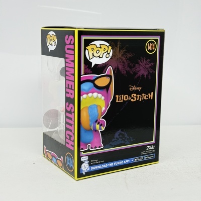 * 2ª MÃO * Funko POP! Disney Lilo & Stitch Summer Stitch #1414 Black Light SE