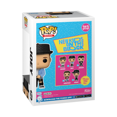 Caixa Funko Pop! Joey New Kids On The Block azul e preto