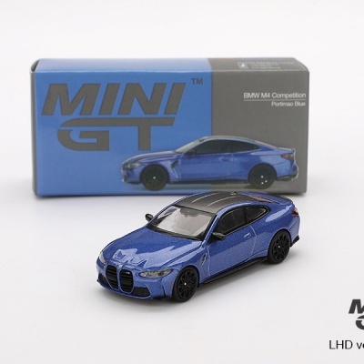 Miniatura BMW M4 Competition azul com caixa MINI GT