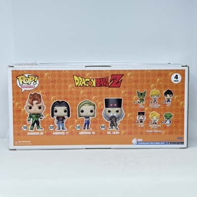 * 2ª MÃO * Funko POP! Animation Dragon Ball Z Android 16 / Android 17 / Android 18 / Dr. Gero 4 Pack Metallic SE