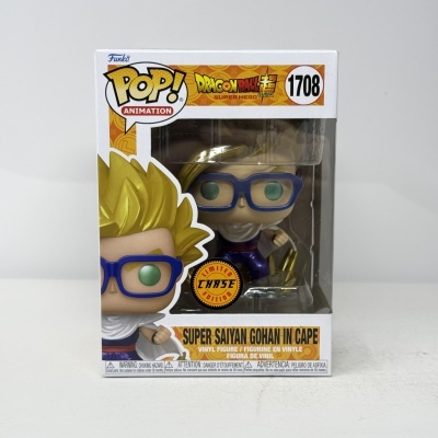 * 2ª MÃO * Funko POP! Animation Dragon Ball Super Super Hero Super Saiyan Gohan in Cape #1708 CHASE SE