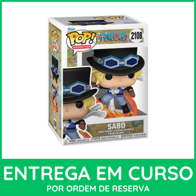Figura Funko Pop! Sabo da série One Piece em caixa branca
