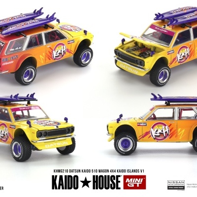 Diecast 1:64 Datsun KAIDO 510 Wagon 4x4 Kaido ISLANDS V1 - Mini GT