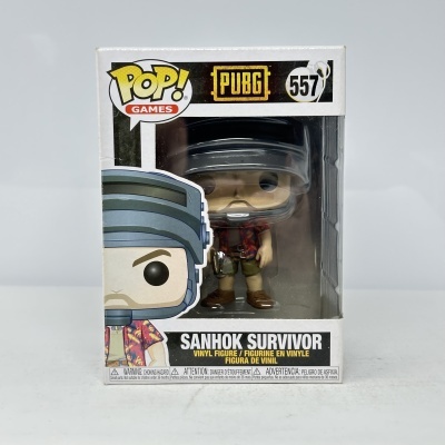 Figura Funko Pop! PUBG Sanhok Survivor em caixa com janela transparente.