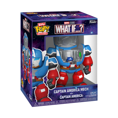 * PRÉ-RESERVA * Bitty POP! Bitty Bot Marvel Studios What If ...? Captain America Mech with Captain America