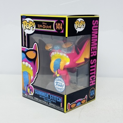 * 2ª MÃO * Funko POP! Disney Lilo & Stitch Summer Stitch #1414 Black Light SE