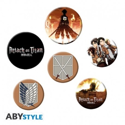 Conjunto de 6 Pins Attack on Titan ABYstyle