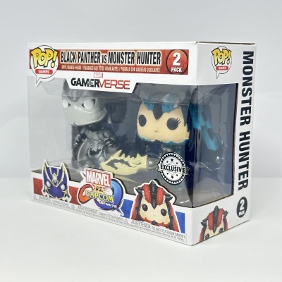 * 2ª MÃO * Funko POP! Games Marvel vs Capcom Infinite Black Panther vs Monster Hunter 2 Pack