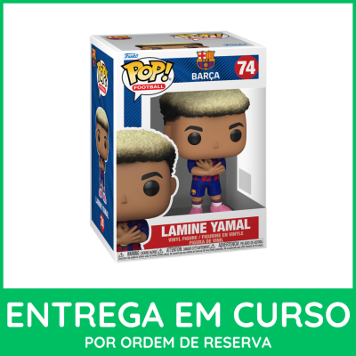 Figura Funko Pop de Lamine Yamal do FC Barcelona em caixa de vinil