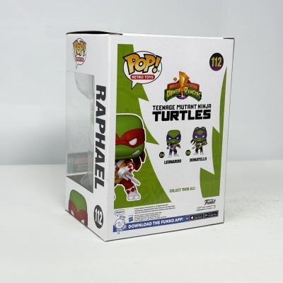 * 2ª MÃO * Funko POP! Retro Toys Power Rangers X Teenage Mutant Ninja Turtles Raphael #112 2022 Fall Convention Limited Edition
